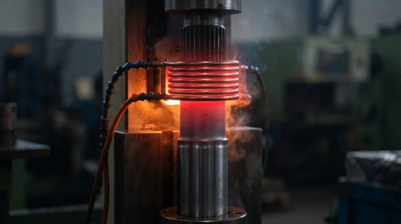 Induction hardening alloy steel shaft