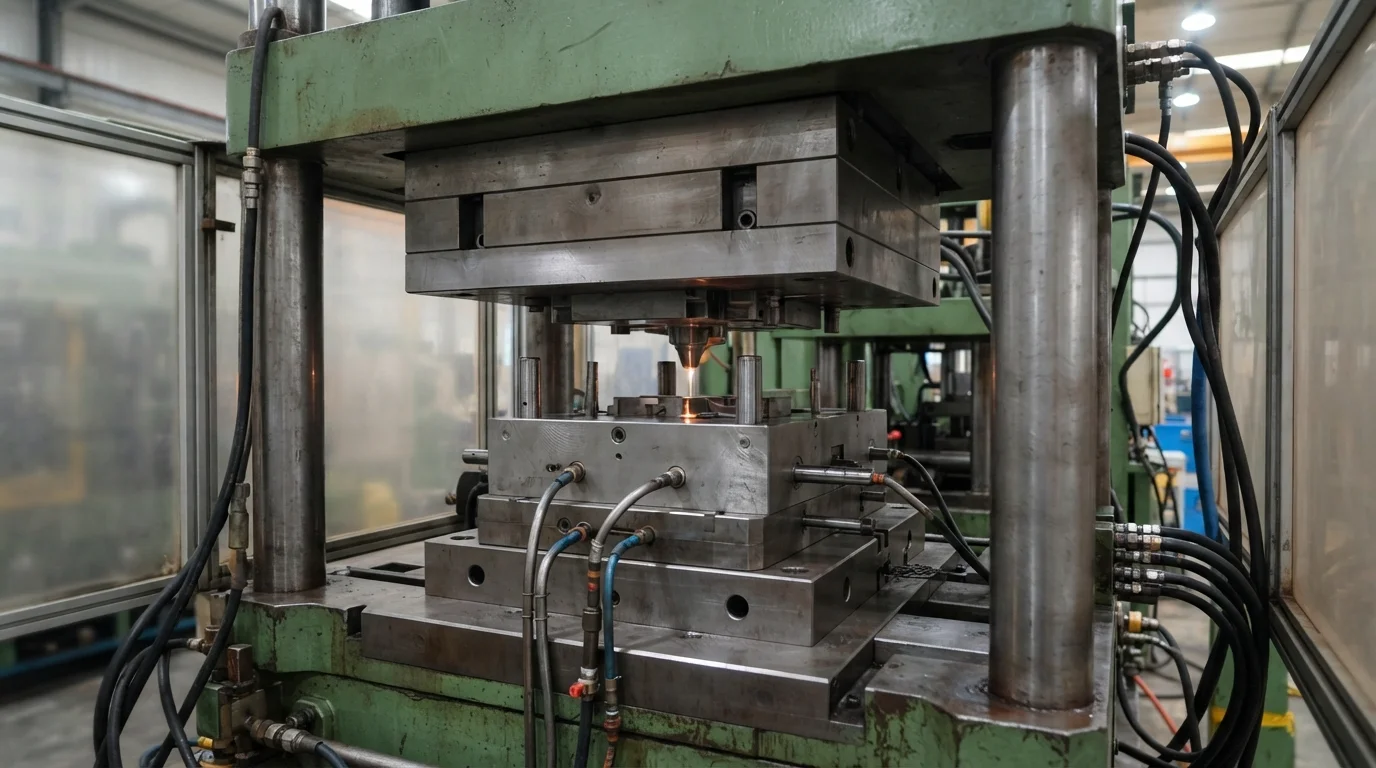 Injection molding press bumper clip mold