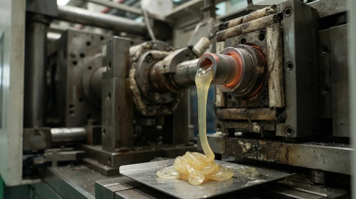 Injection press purging PEEK resin