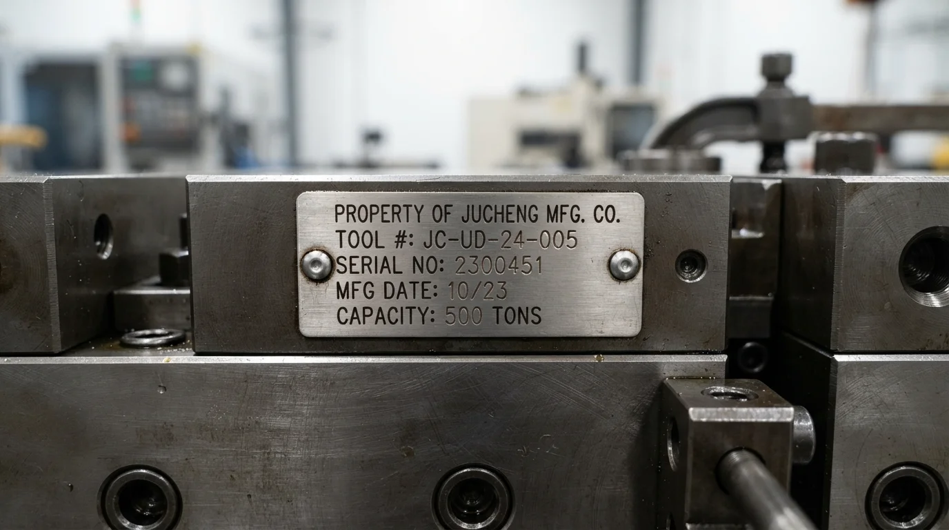 Inspecting mold ownership stamp plate
