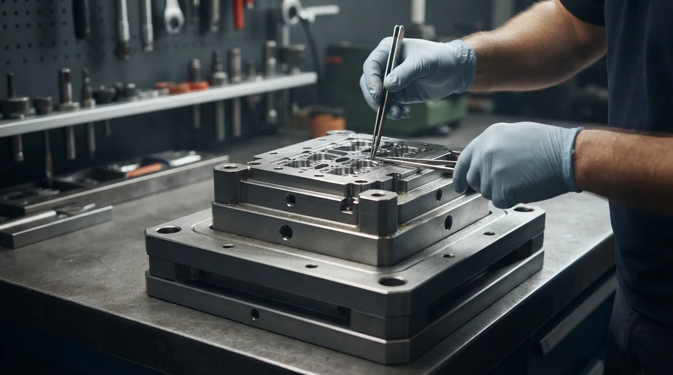 Installing multi-cavity soft steel mold insert