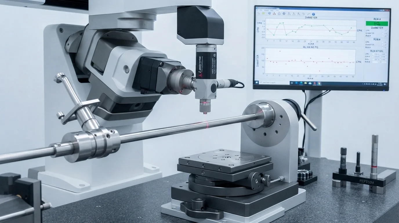 Laser micrometer executing validation runs