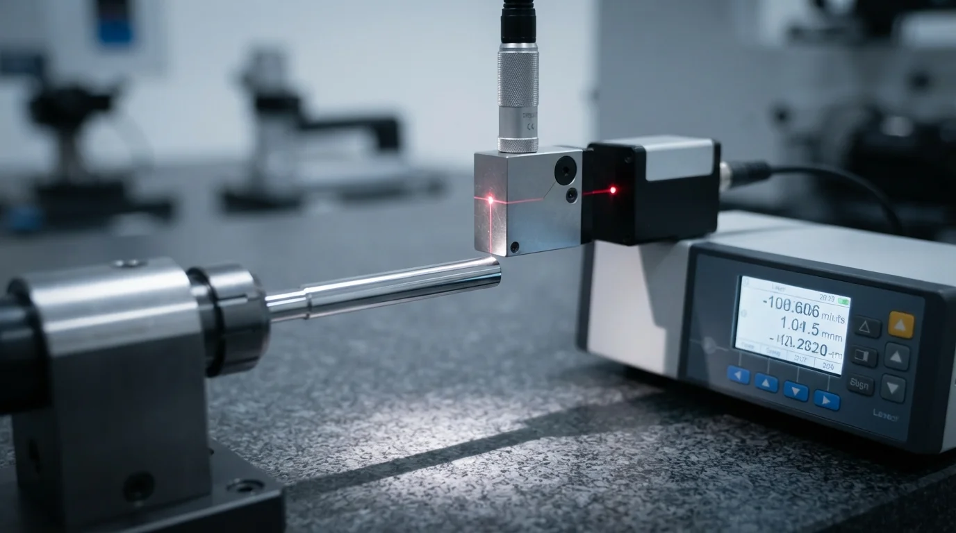 Laser micrometer measuring drill guide