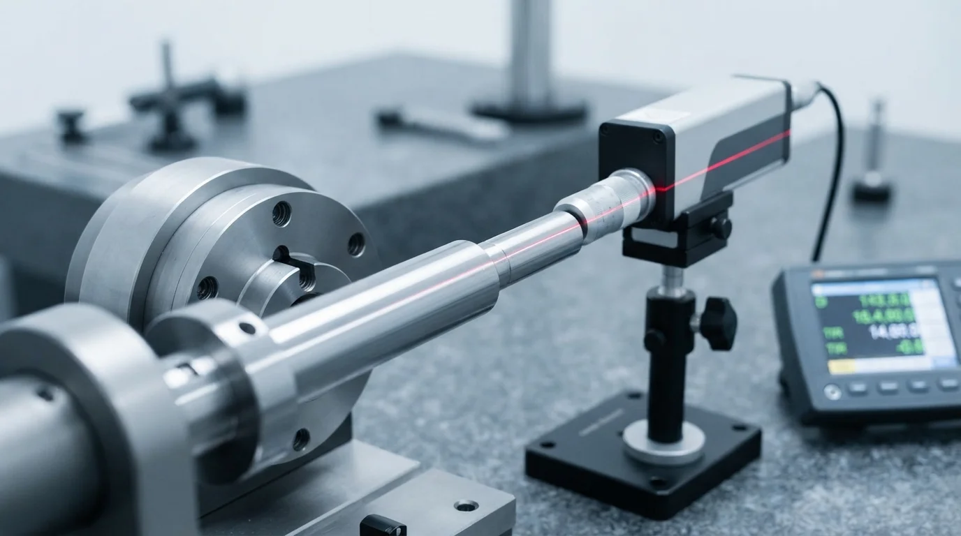 Laser micrometer scanning actuator shaft