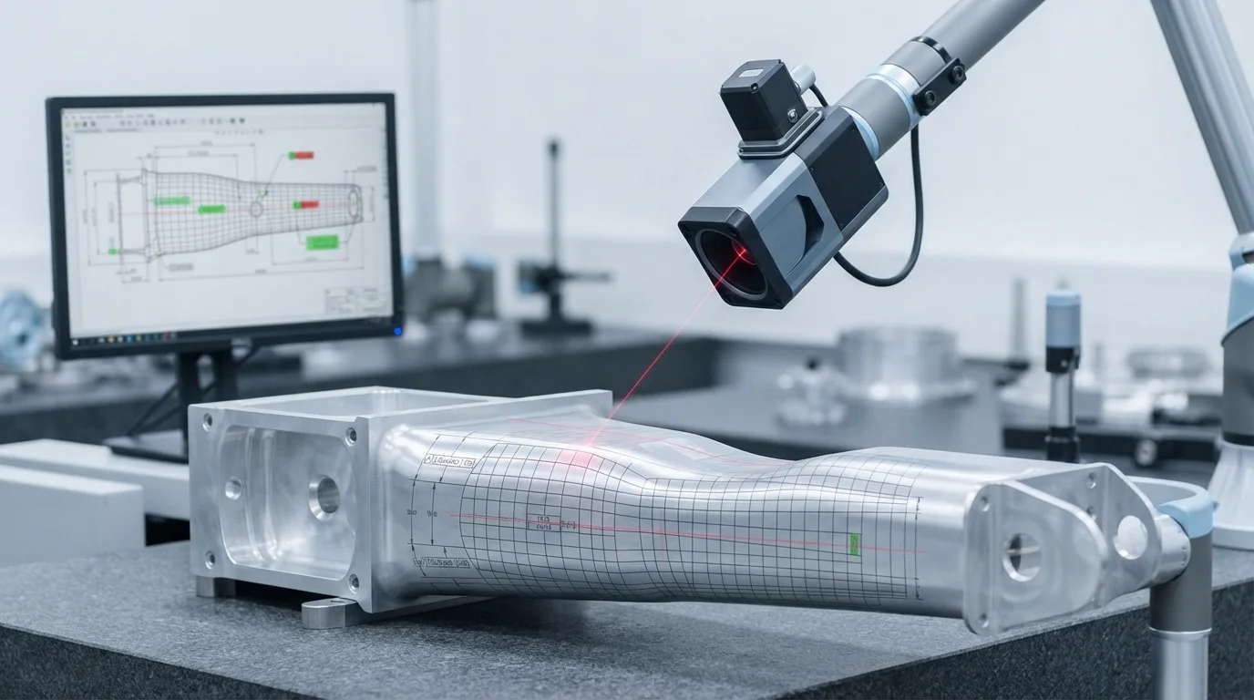 Laser scanner verifying inspection dimensions