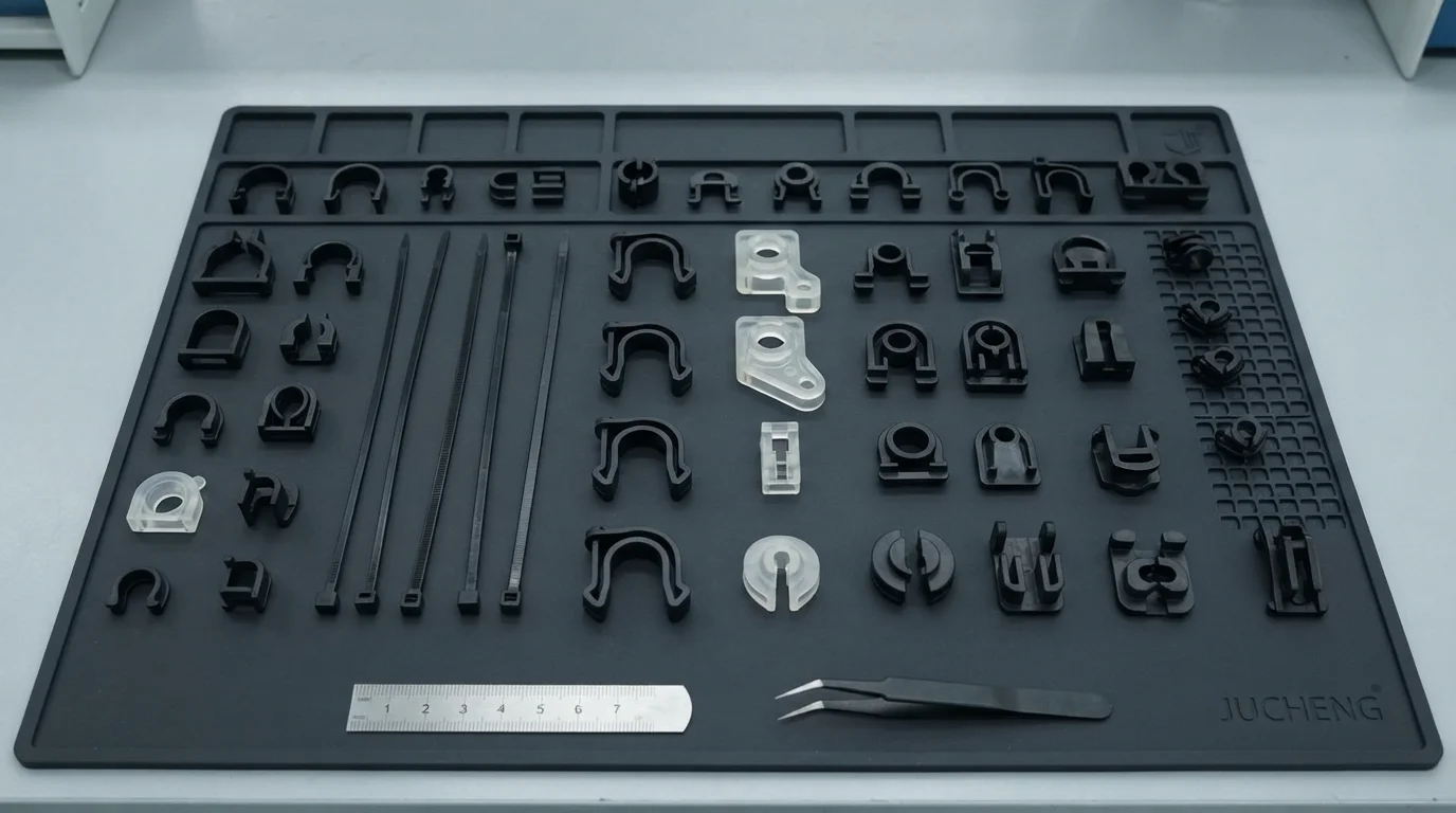 Lightweight aerospace plastic clips