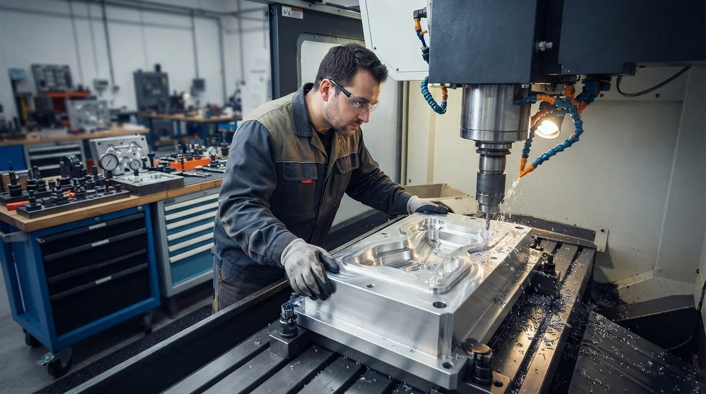 Machining aluminum mold insert for sensor