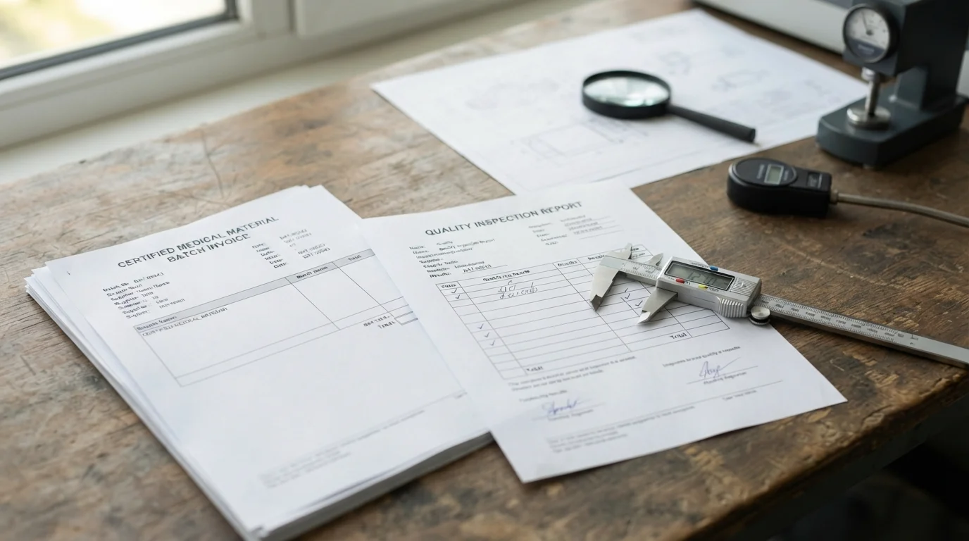 Material batch invoices and calipers