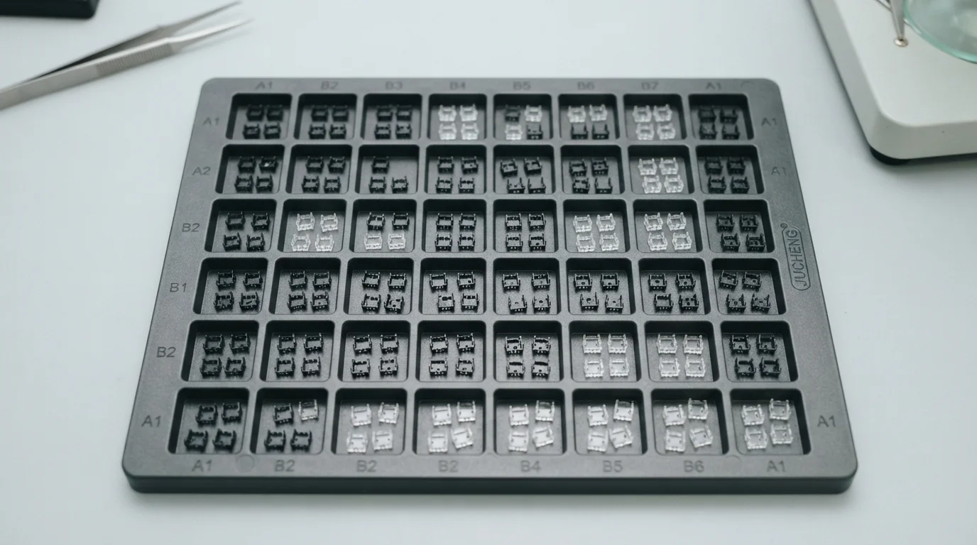 Micro-electronic housing shells in tray