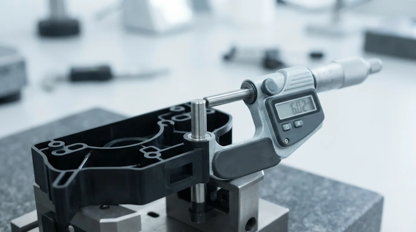 Micrometer measuring pin feature