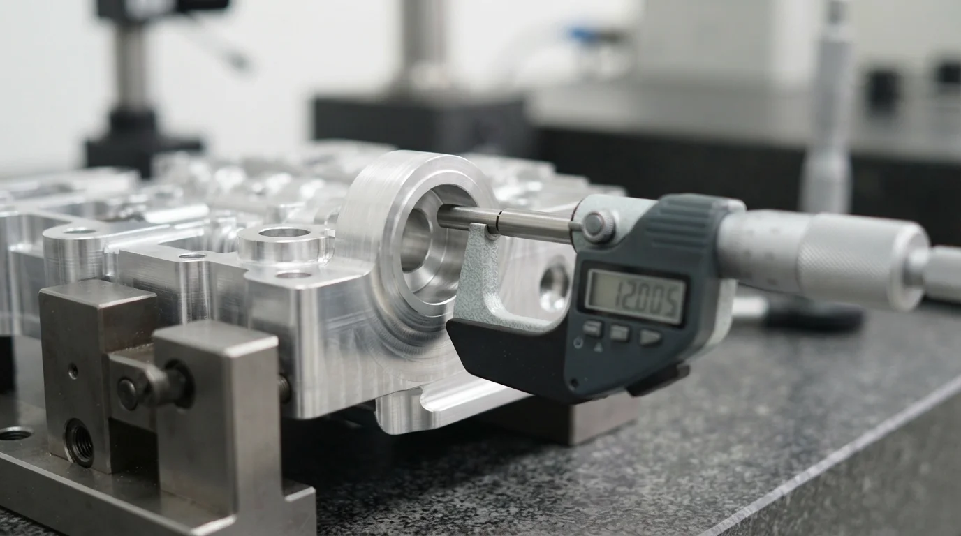 Micrometer measuring transmission valve body