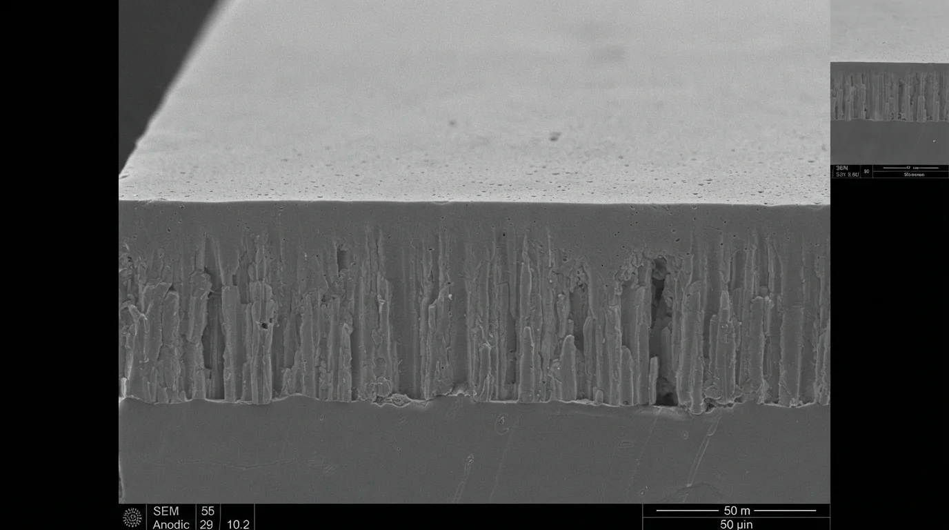 Microscope inspecting ceramic wear layer