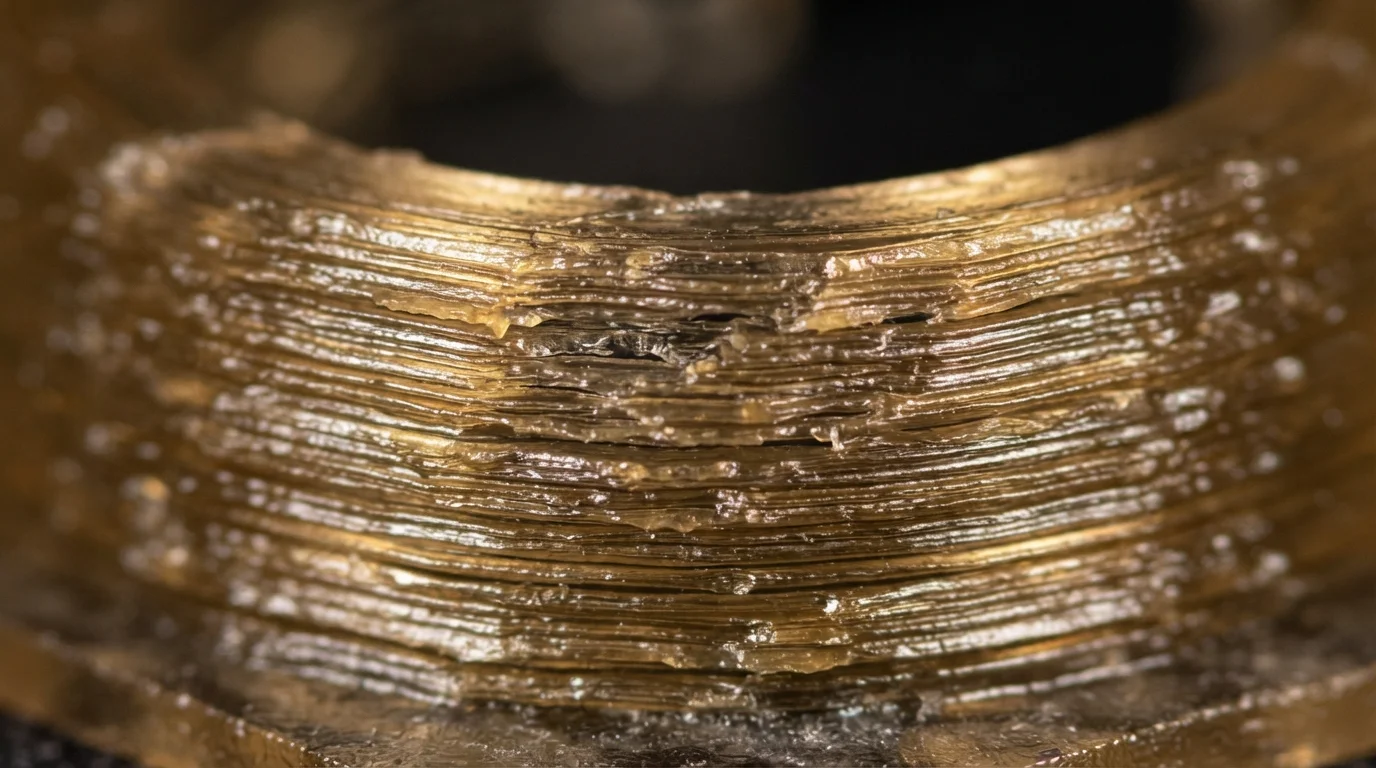 Microscope showing printed layer lines