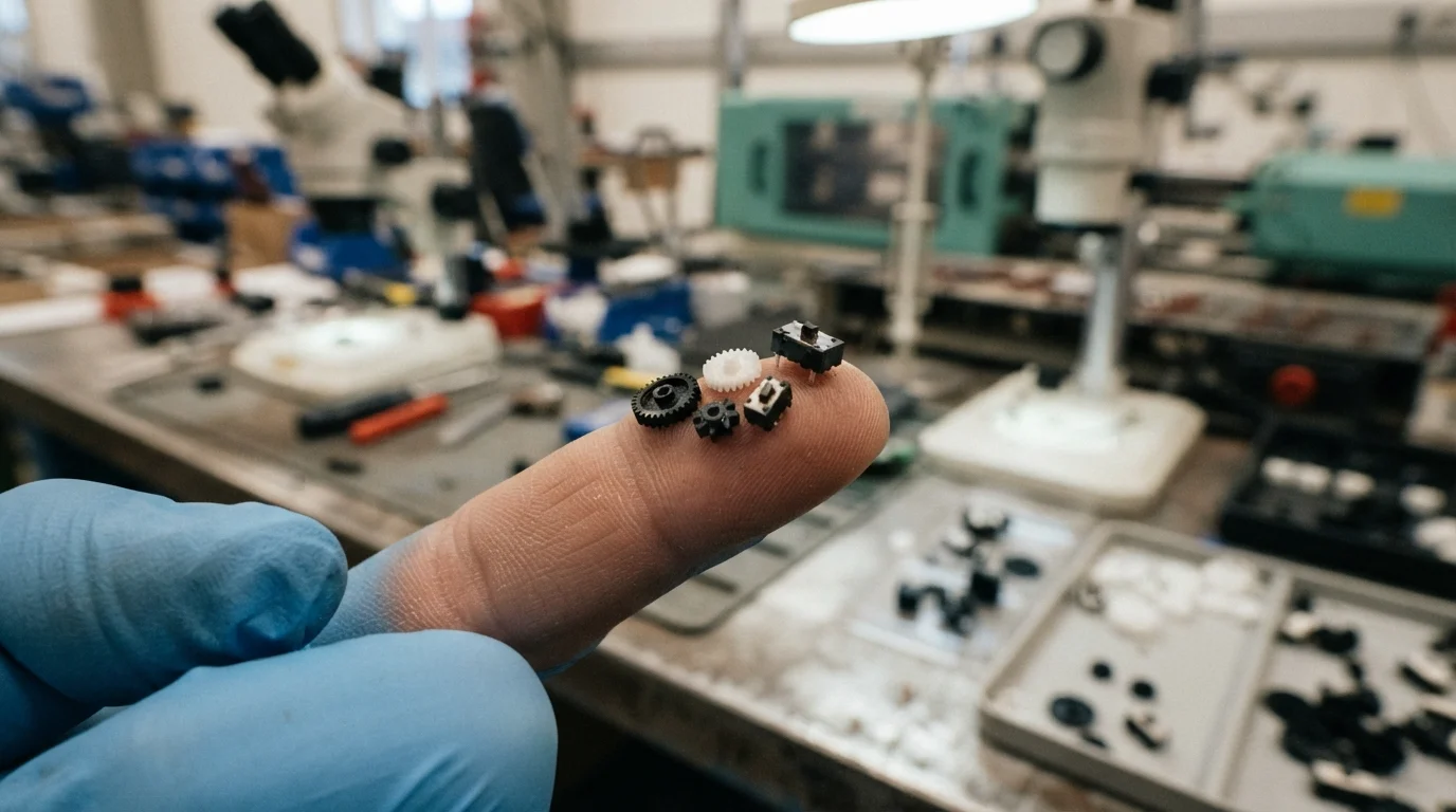 Miniature gears on human fingertip