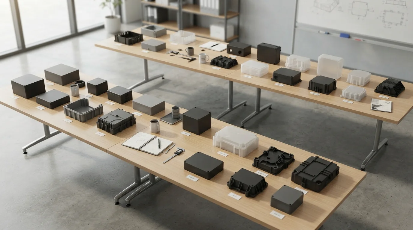 Molded commercial enclosures in room