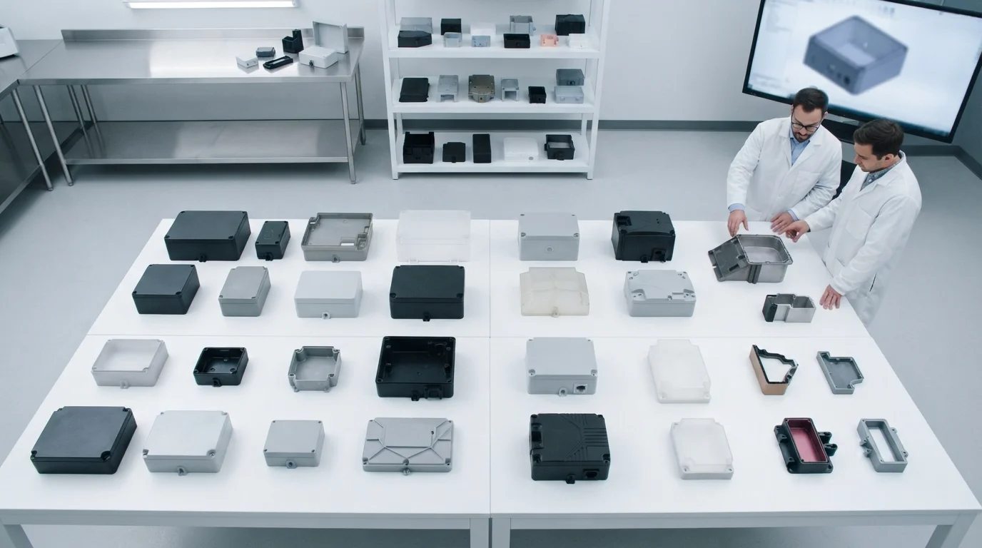 Molded commercial enclosures in room
