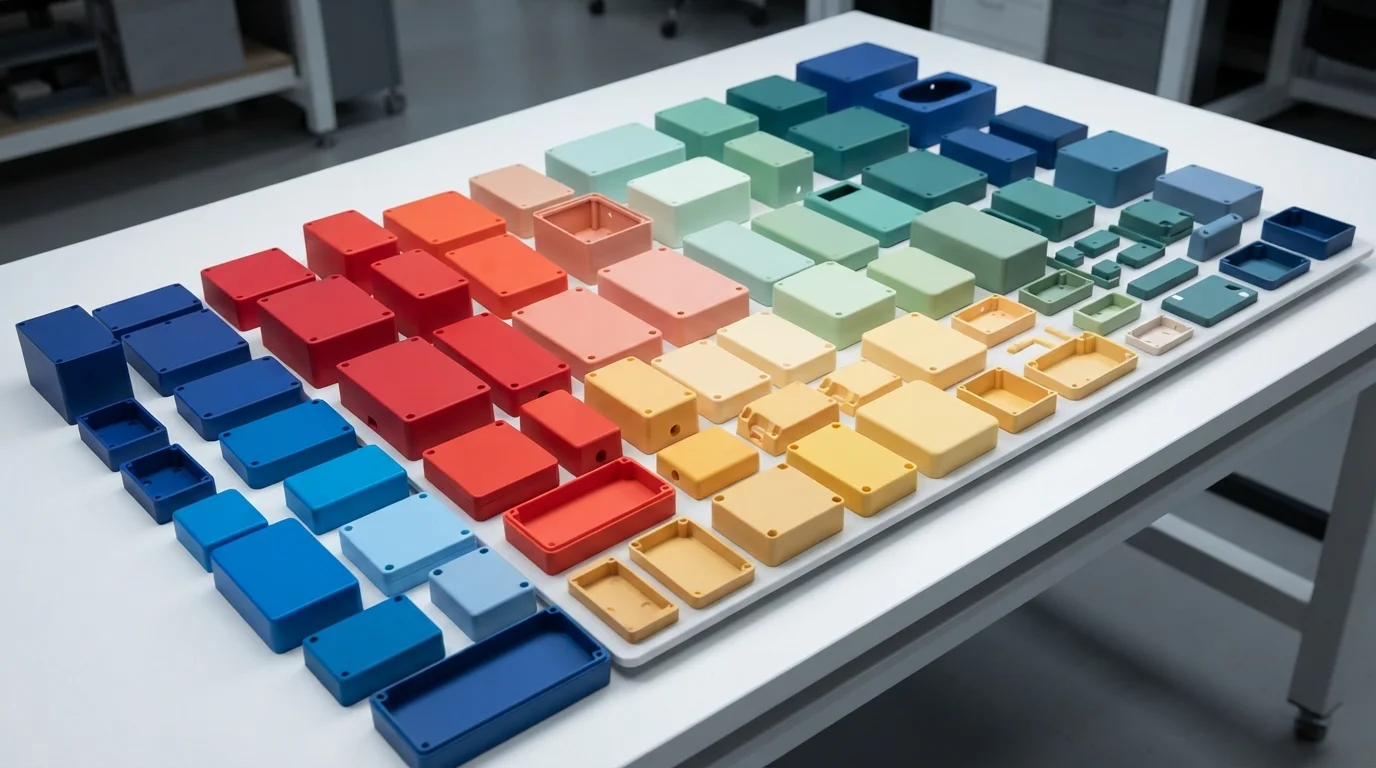 Molded electronic enclosures by Pantone