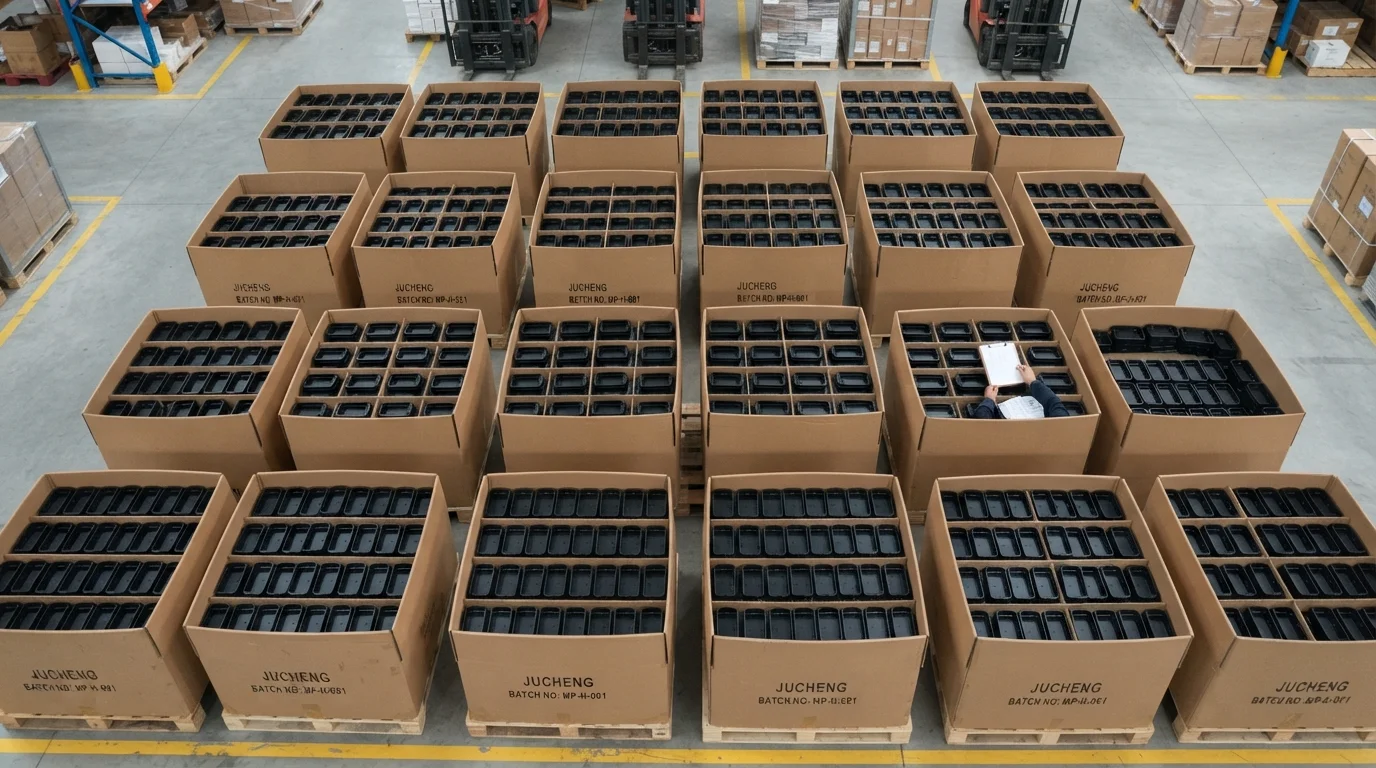 Molded polymer housings in cartons