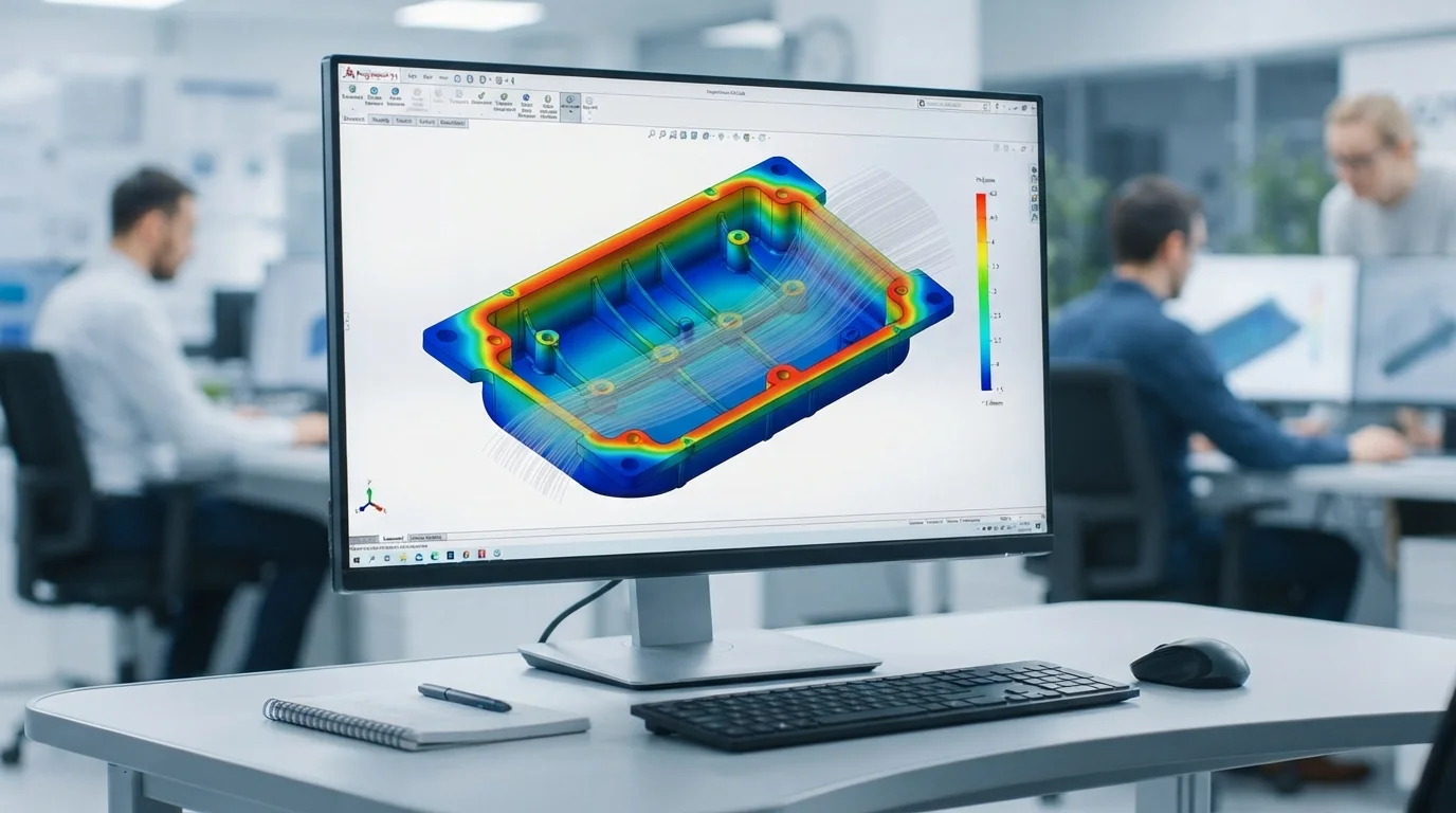 Moldflow wall thickness simulation