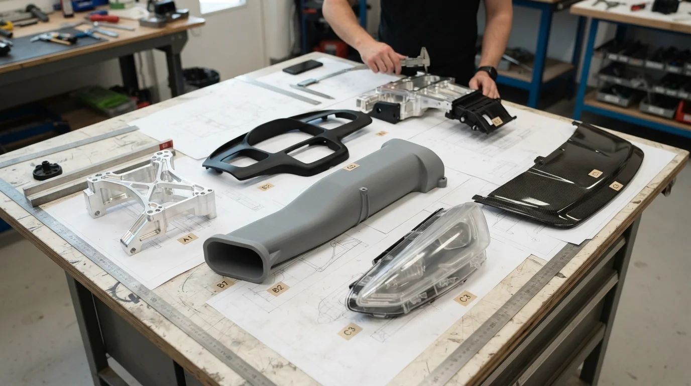 Multi-process prototype assemblies arranged