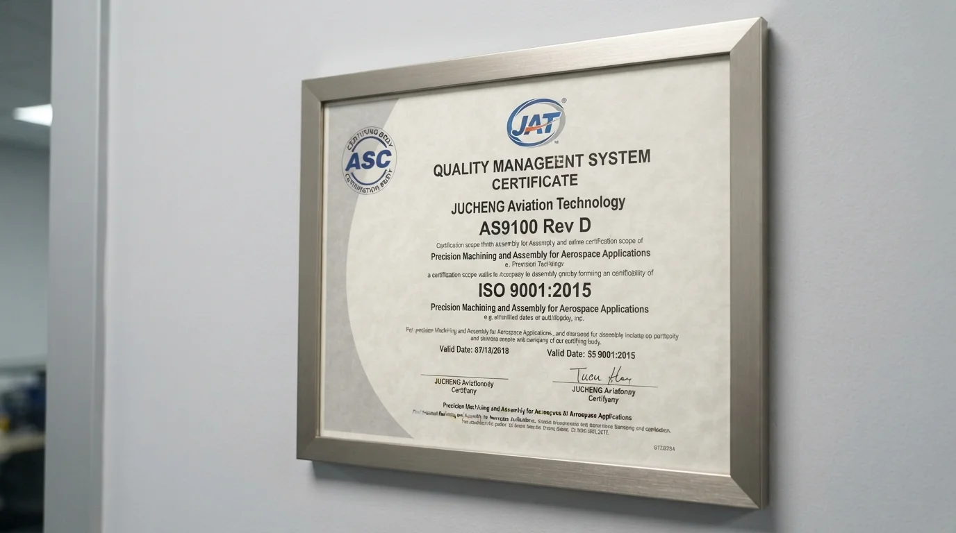 Official AS9100 quality certificate plaque