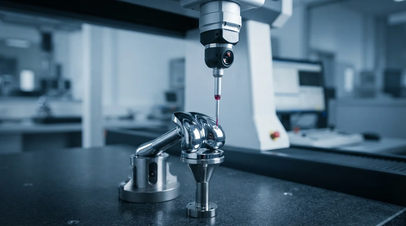 Optical CMM verifying knee implant