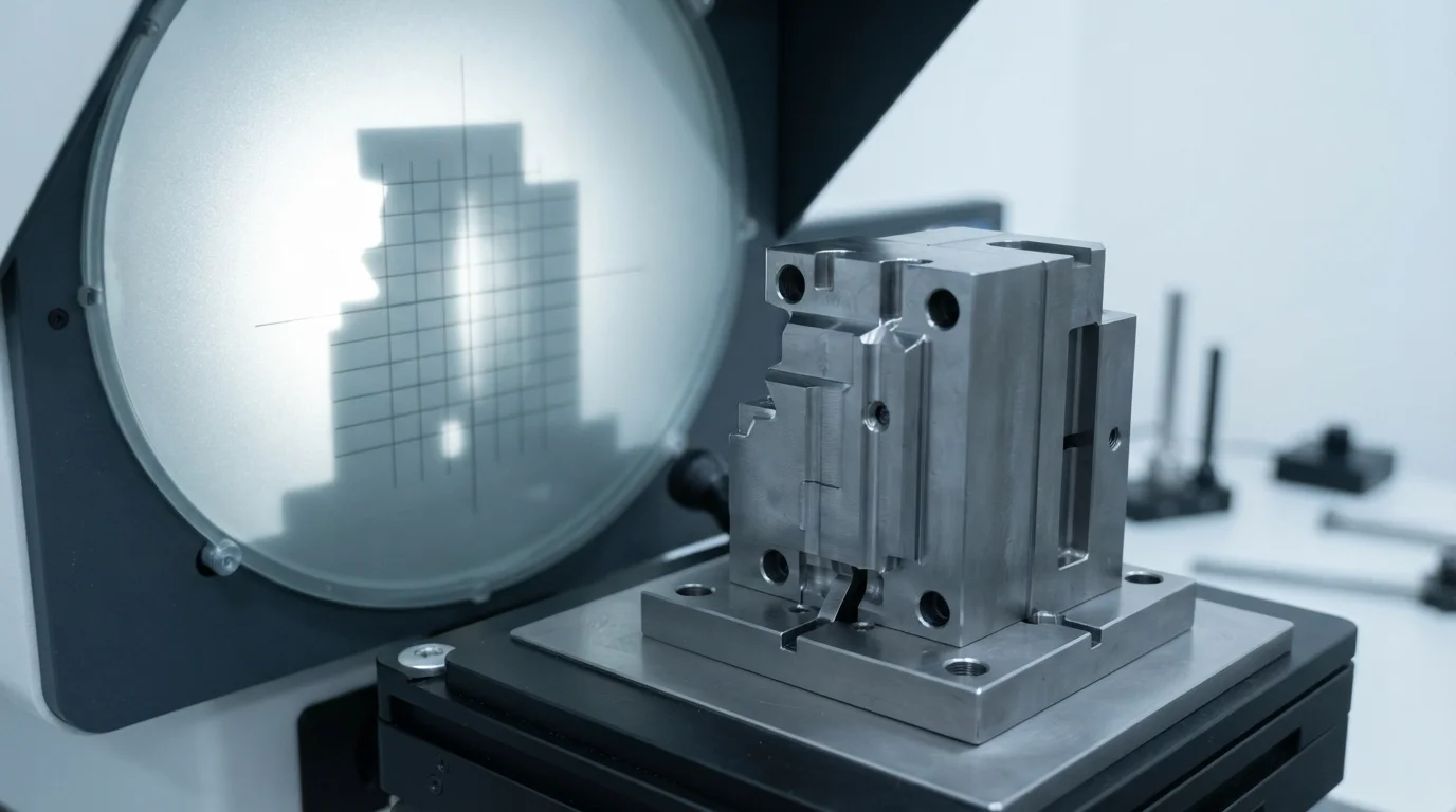 Optical comparator projecting coordinate grid