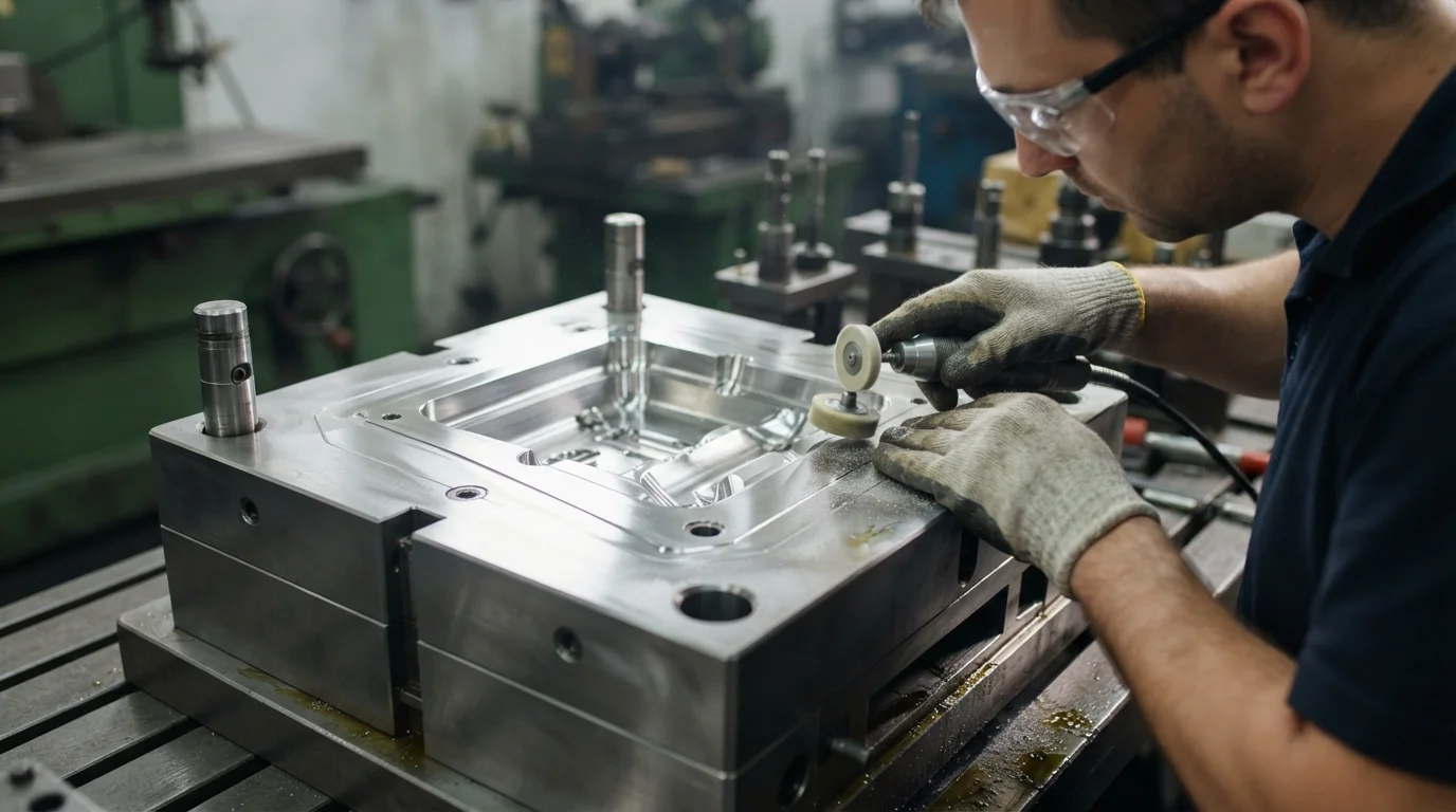 Polishing optical mold insert