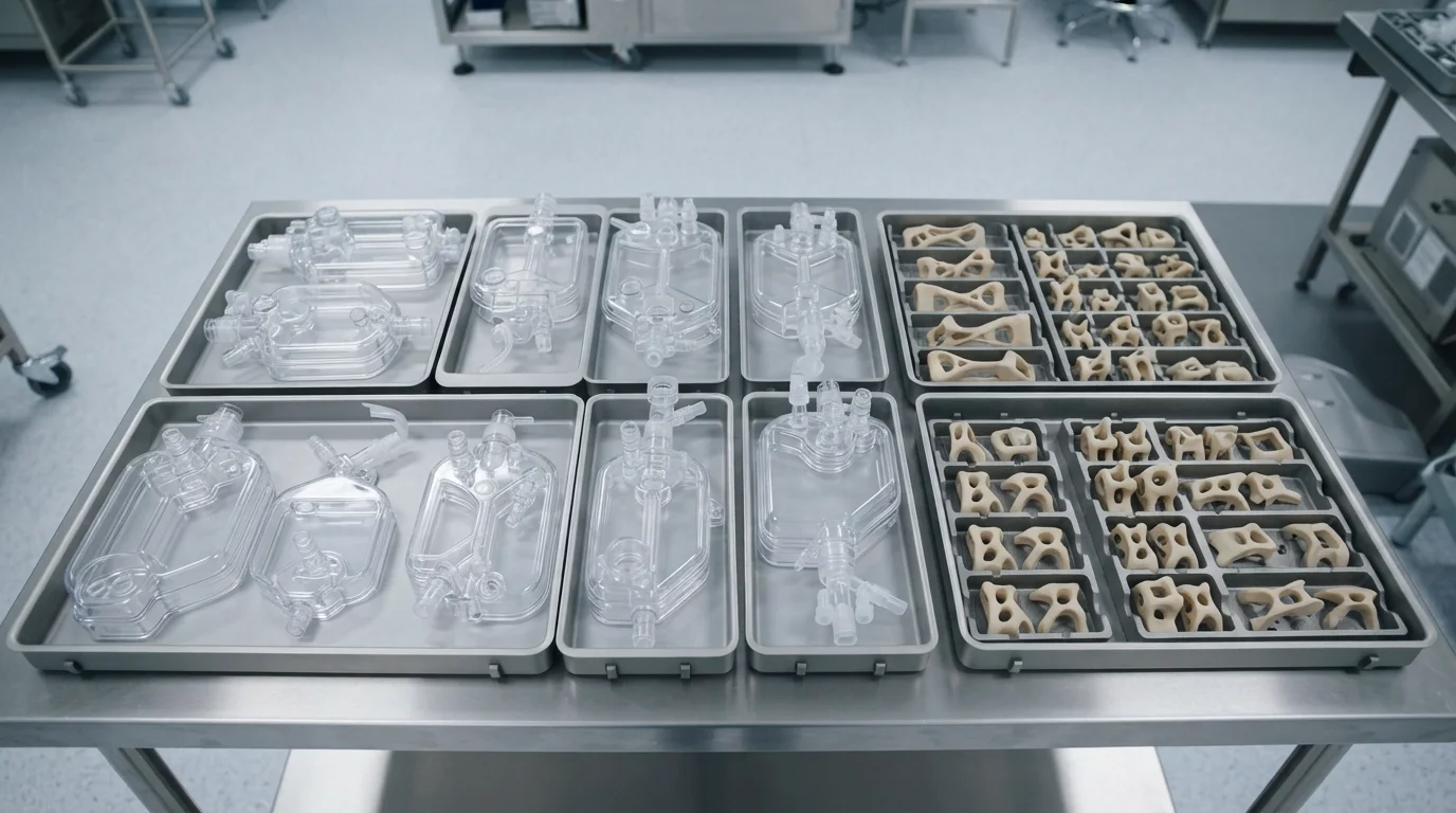 Polycarbonate fluid reservoirs in trays