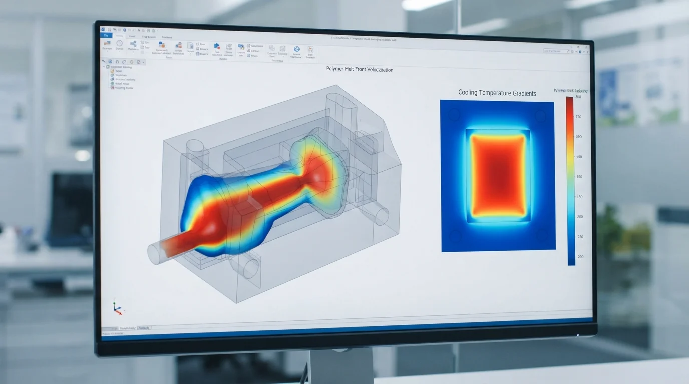 Polymer fill velocity simulation map