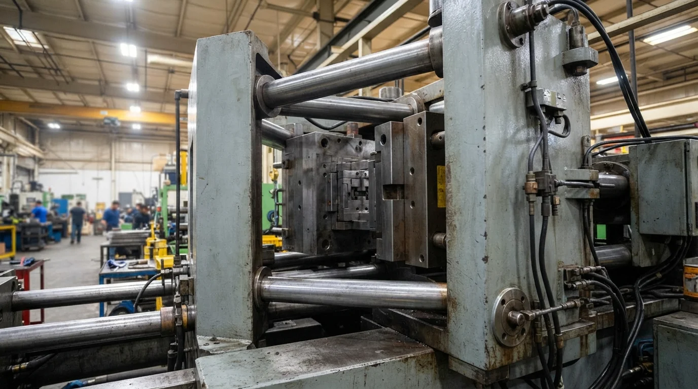 Press machine ejecting plastic parts