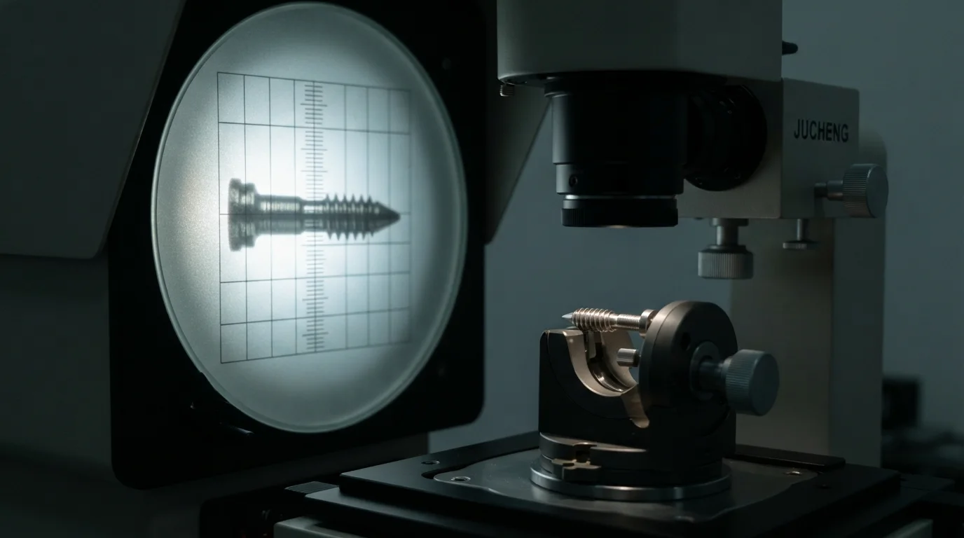 Profile projector inspecting medical pin