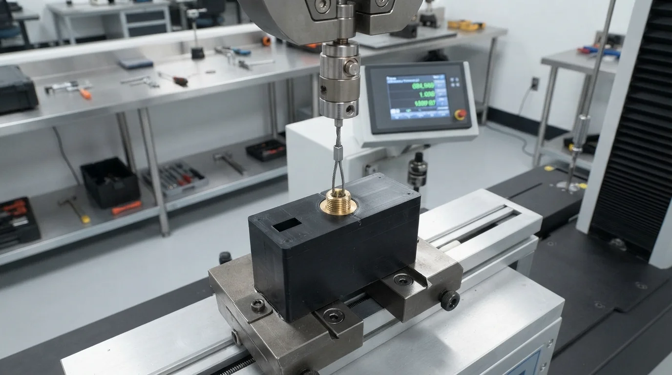 Pull-test lab rig measuring extraction force
