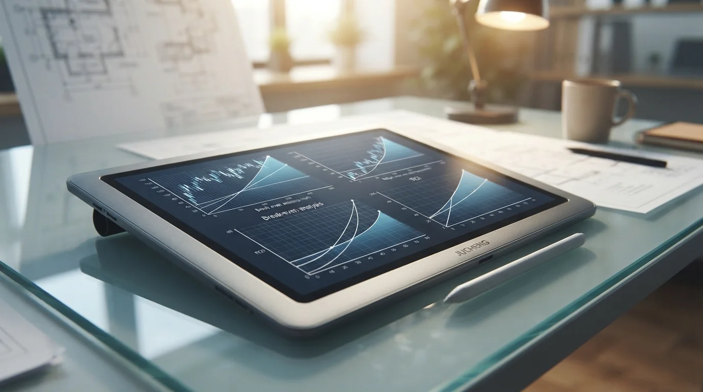 ROI break even charts on tablet