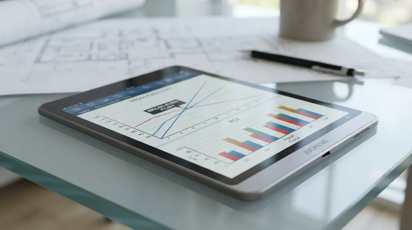 ROI break even charts on tablet