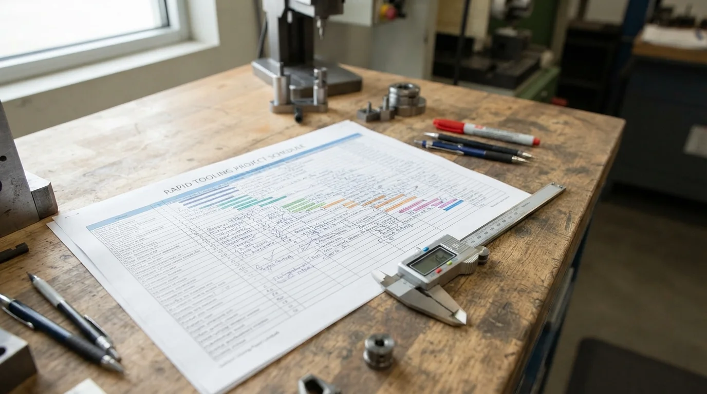 Rapid tooling project Gantt chart