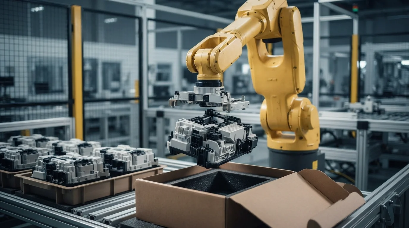 Robotic arm sorting plastic assemblies