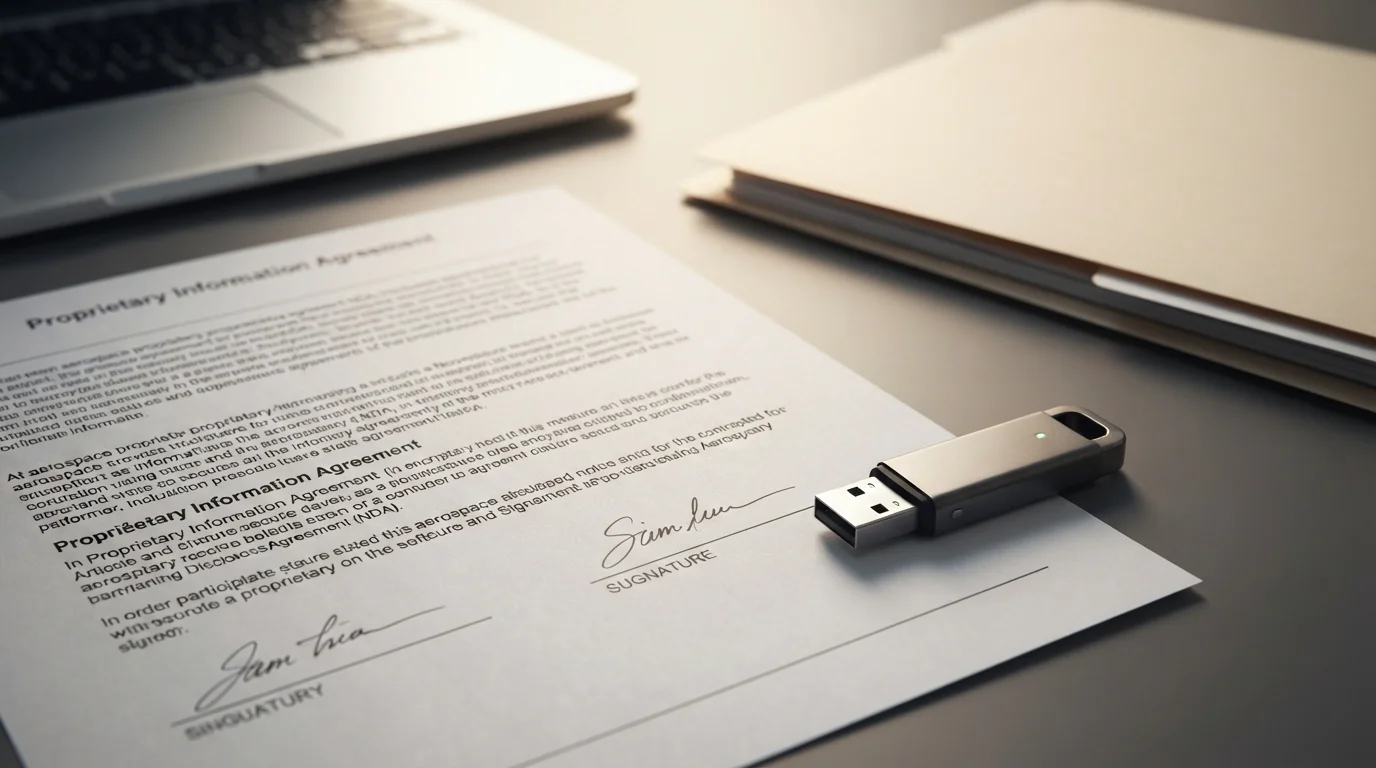 Signed aerospace proprietary NDA document
