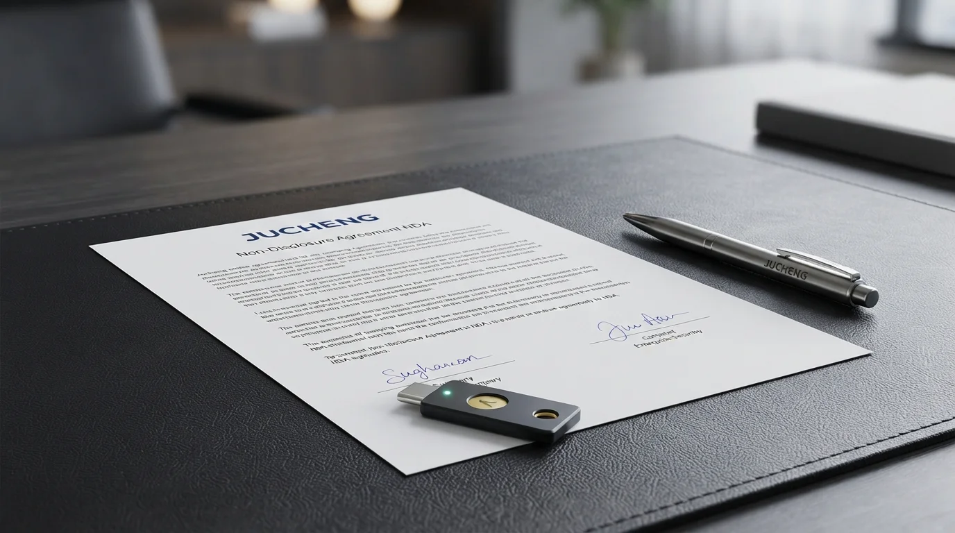 Signed confidential NDA document desk