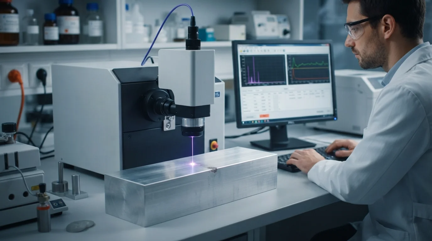 Spectrometer analyzing mold billet