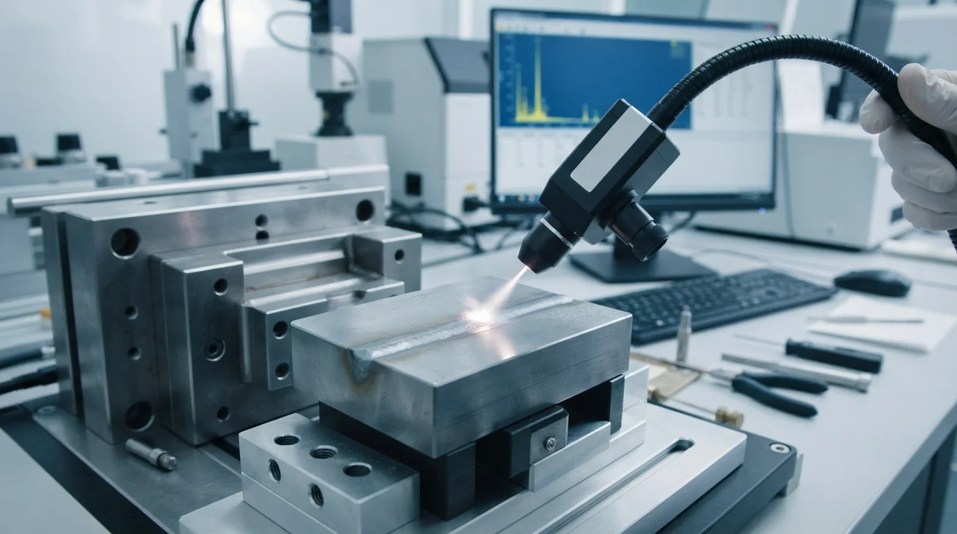 Spectrometer analyzing mold weld