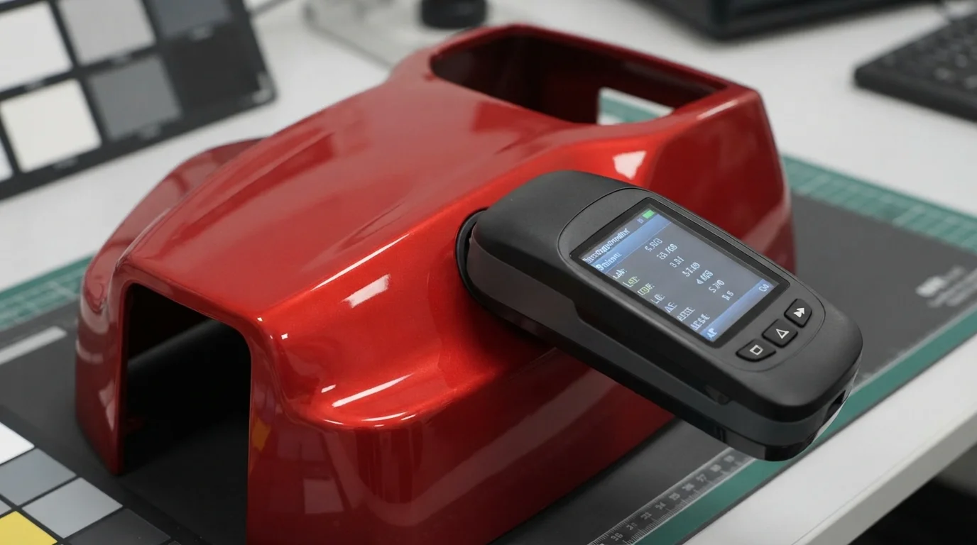 Spectrophotometer measuring color coordinates
