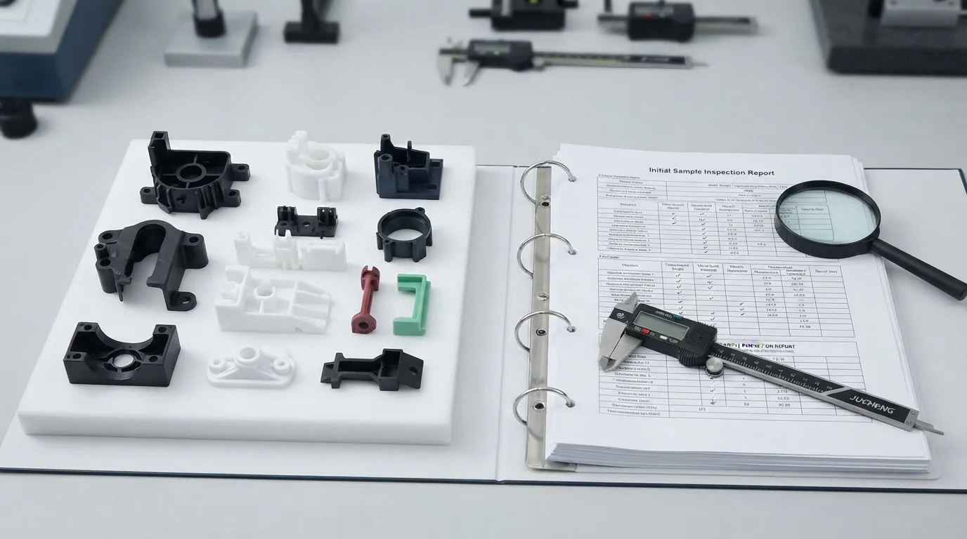 T1 injection-molded sample parts and inspection report