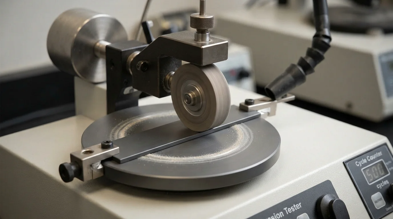 Taber abrasion testing on coupon