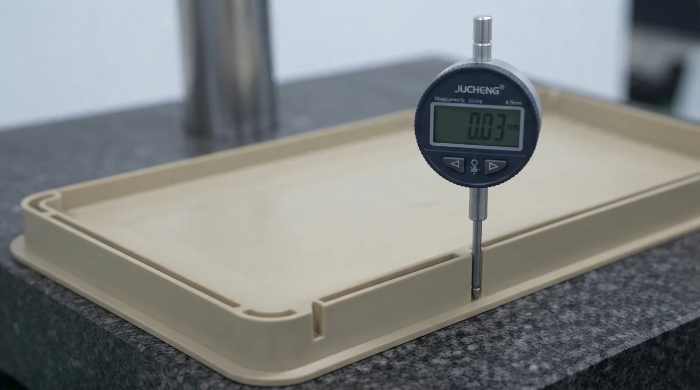 Testing plastic cover flatness