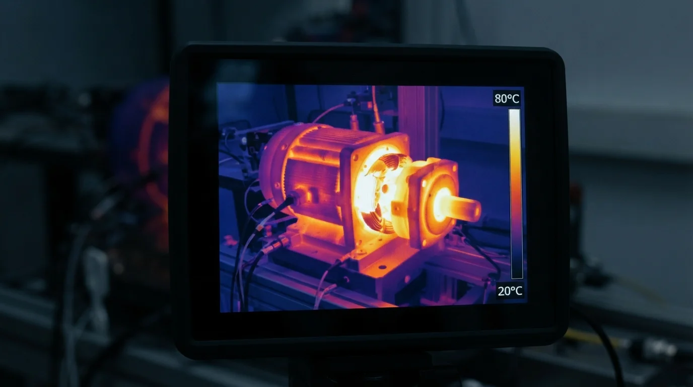 Thermal camera showing actuator heat