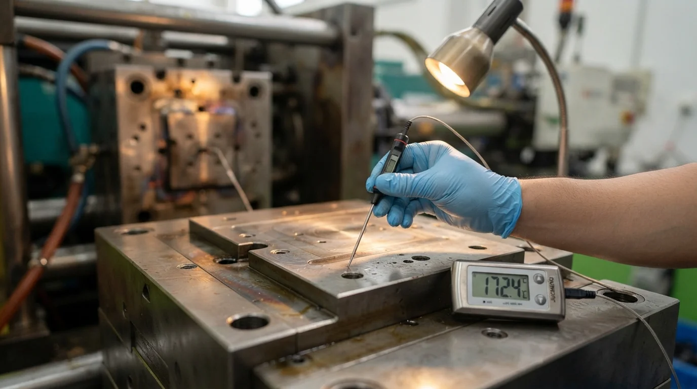 Thermocouple probe measuring core temperature