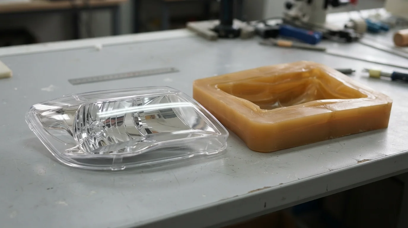 Transparent headlight lens silicone block