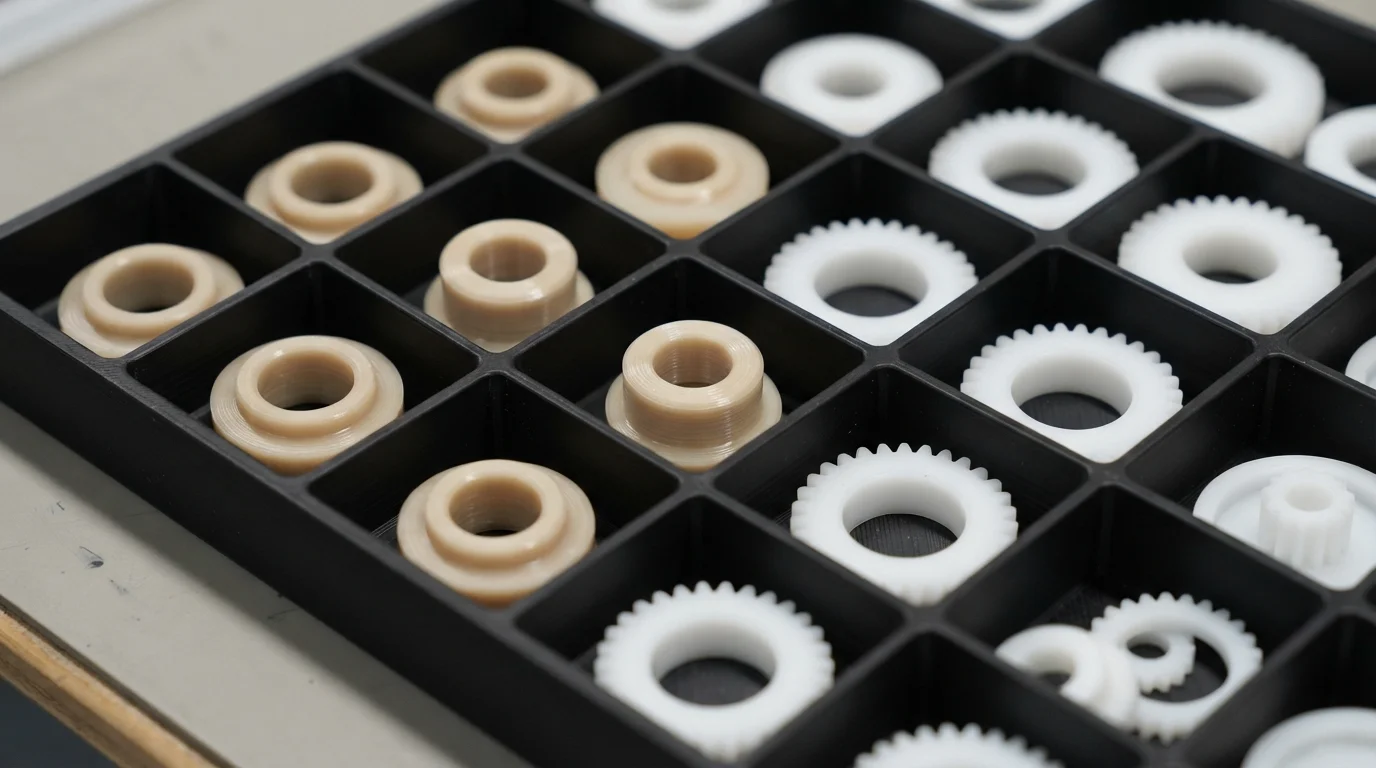 Turned PEEK bushings and gears
