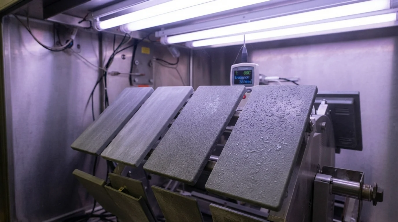 UV weather resistance testing on ASA plastic